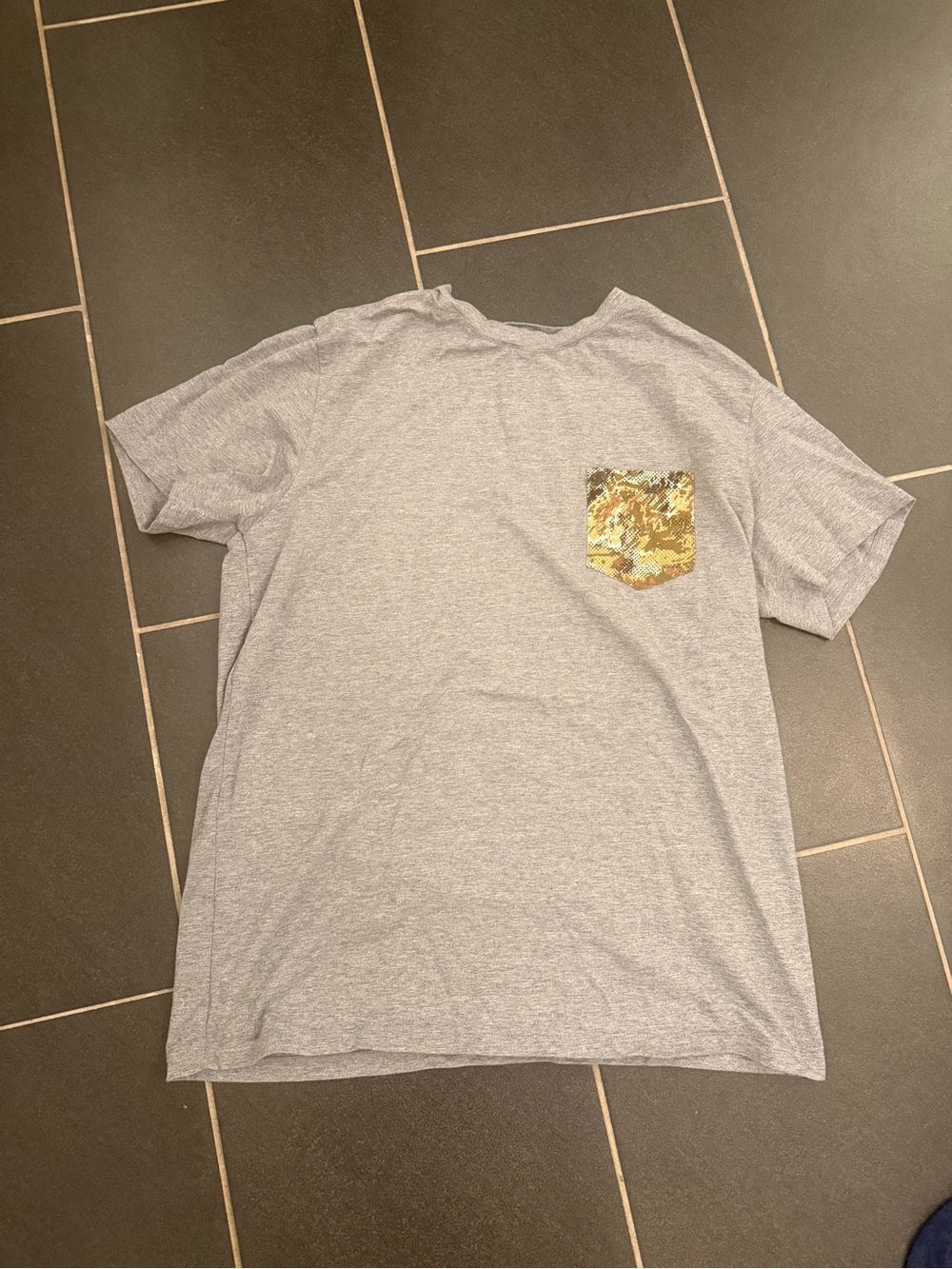Duck Camp Large Bamboo Pocket T-shirt grey camo pocket